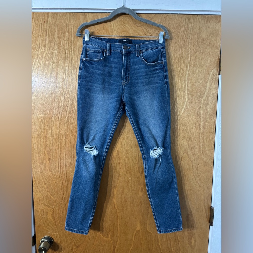 Aero Classic Blue Ripped Skinny Jeans